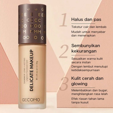 Lisa Same Shimmer Liquid Foundation - Long-lasting Coverage Moisturizing, SPF50+ PA+++