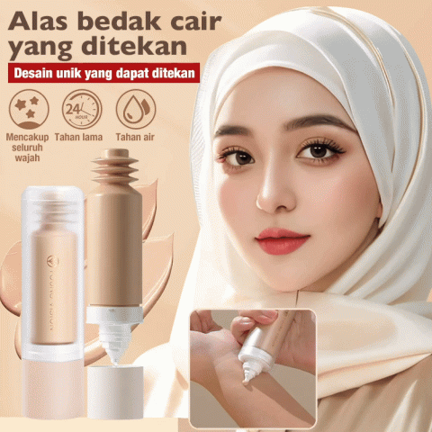 Alas bedak cair yang ditekan