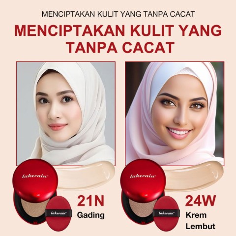alas bedak bantalan udara cangkang merah
