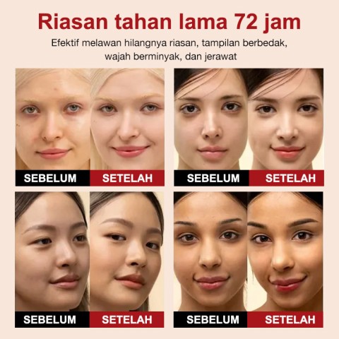 alas bedak bantalan udara cangkang merah