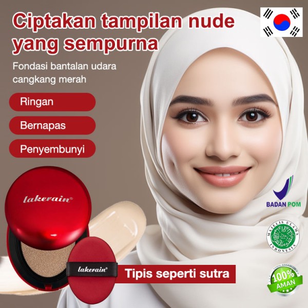 alas bedak bantalan udara cangkang merah..