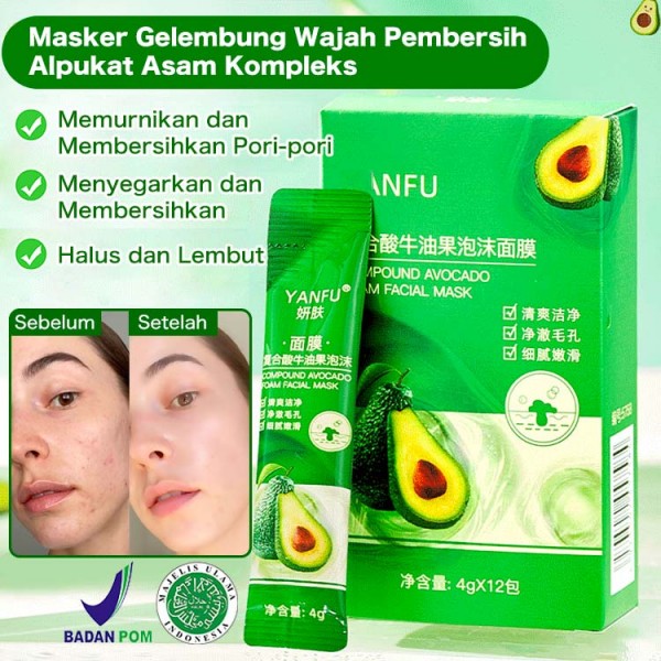 Masker Gelembung Wajah Pembersih Alpukat Asam Kompleks