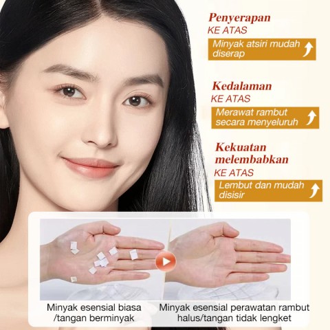 Semprotan minyak esensial perawatan rambut halus dan ringan yang tahan lama