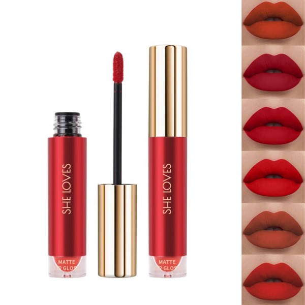 Little red tube 6 popular colors matte velvet texture non-stick cup lip glaze