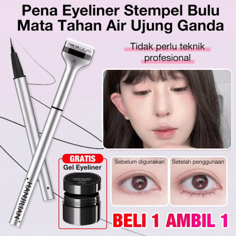 Pena Eyeliner Stempel Bulu Mata Tahan Air Dua Ujung