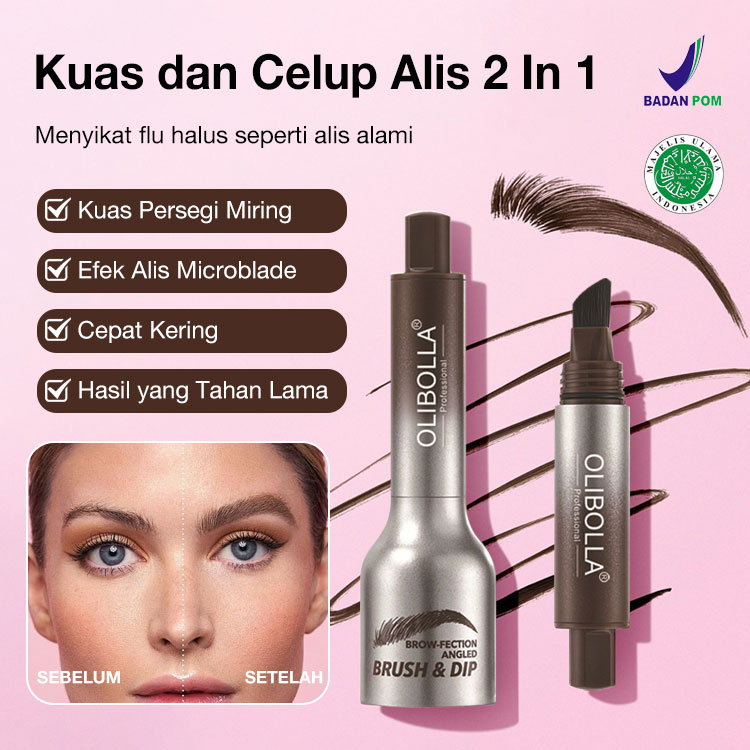 Yang kedua hanya 70rb - Populer di Korea - Kuas Alis dan Celupan 2 Dalam 1 - 3s dapatkan bentuk alis yang sempurna dan tampak alami. Cepat kering, tahan air dan tahan lama